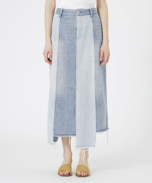 LOVELESS（ラブレス）の「パッチワークデニムスカート（デニムスカート・レディース・ライトグレー/ブルー系その他3・36/34）」の6枚目の写真