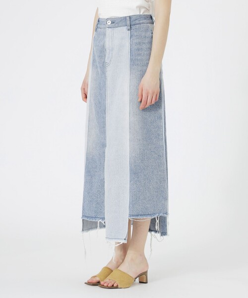 LOVELESS（ラブレス）の「パッチワークデニムスカート（デニムスカート・レディース・ライトグレー/ブルー系その他3・36/34）」の7枚目の写真