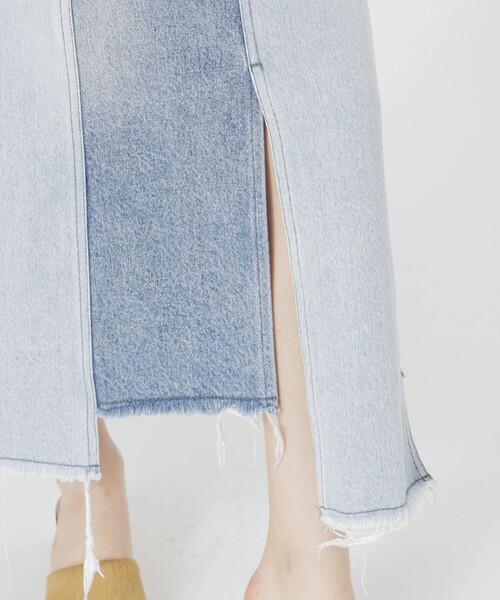 LOVELESS（ラブレス）の「パッチワークデニムスカート（デニムスカート・レディース・ライトグレー/ブルー系その他3・36/34）」の10枚目の写真