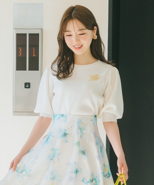 WILLSELECTION（ウィルセレクション）の「【袖丈35cm】シャイニーラメニットプルオーバー（ニット/セーター・レディース・ピンク/ボルドー/イエロー/オレンジ/ラベンダー/サックスブルー/ブラック/オフホワイト・FREE）」の2枚目の写真