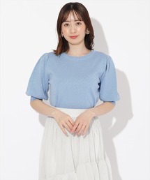 【袖丈35cm】シャイニーラメニットプルオーバー