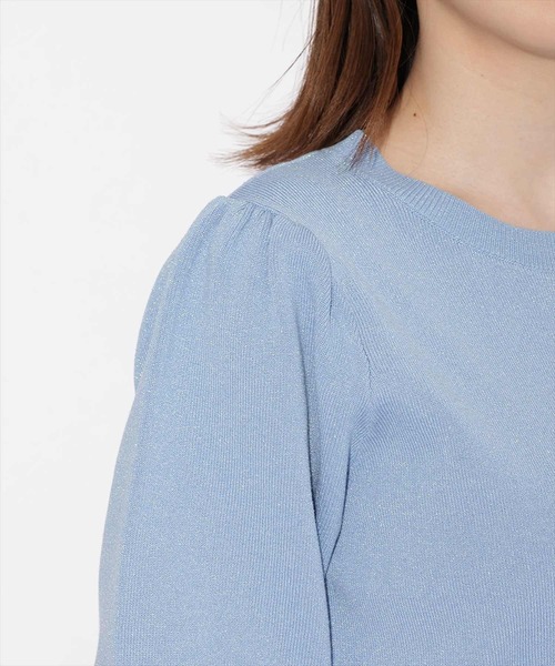 WILLSELECTION（ウィルセレクション）の「【袖丈35cm】シャイニーラメニットプルオーバー（ニット/セーター・レディース・ピンク/ボルドー/イエロー/オレンジ/ラベンダー/サックスブルー/ブラック/オフホワイト・FREE）」の12枚目の写真