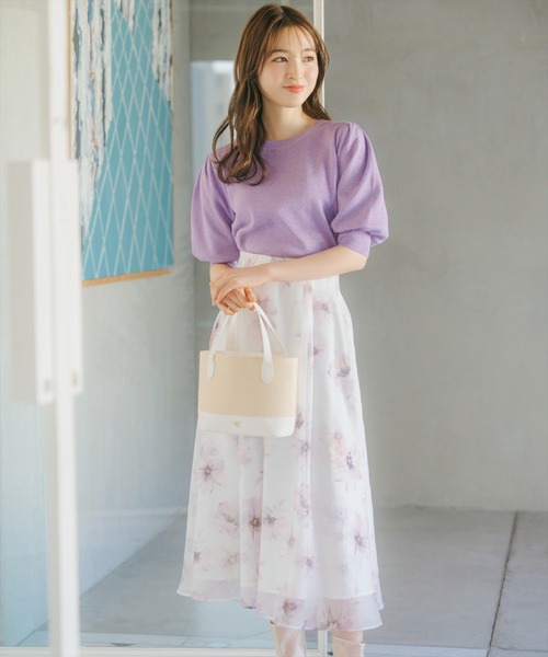 WILLSELECTION（ウィルセレクション）の「【袖丈35cm】シャイニーラメニットプルオーバー（ニット/セーター・レディース・ピンク/ボルドー/イエロー/オレンジ/ラベンダー/サックスブルー/ブラック/オフホワイト・FREE）」の16枚目の写真