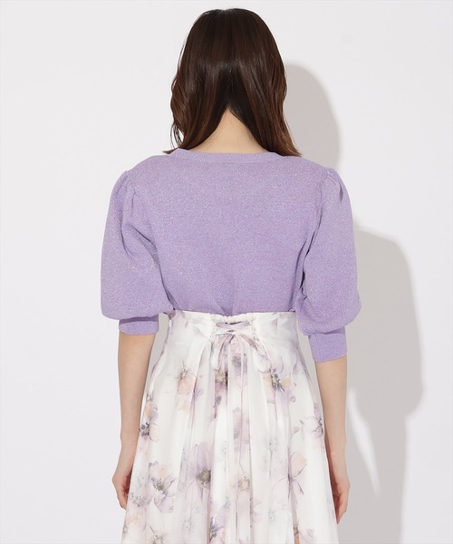 WILLSELECTION（ウィルセレクション）の「【袖丈35cm】シャイニーラメニットプルオーバー（ニット/セーター・レディース・ピンク/ボルドー/イエロー/オレンジ/ラベンダー/サックスブルー/ブラック/オフホワイト・FREE）」の22枚目の写真