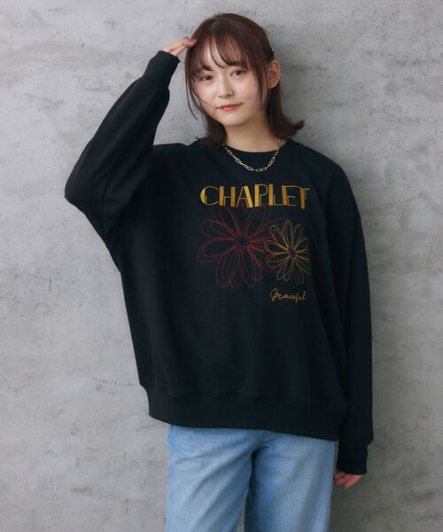 RETRO GIRL（レトロガール）の「花刺繍トレーナー（スウェット・レディース・ブラック/イエロー/ホワイト系その他・FREE）」の8枚目の写真