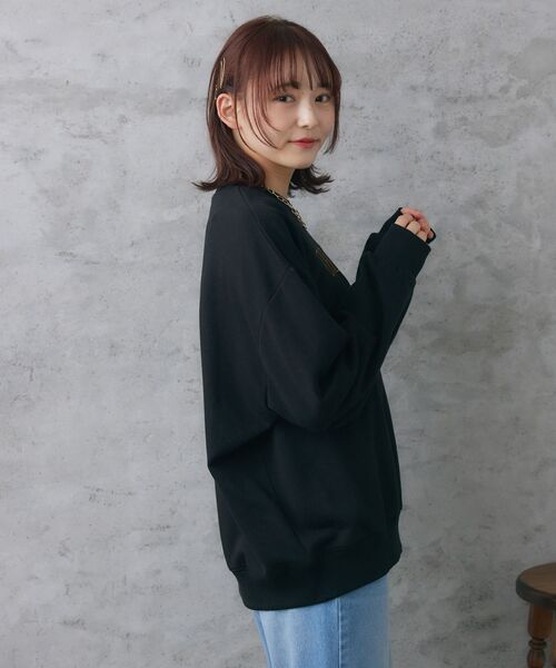 RETRO GIRL（レトロガール）の「花刺繍トレーナー（スウェット・レディース・ブラック/イエロー/ホワイト系その他・FREE）」の9枚目の写真