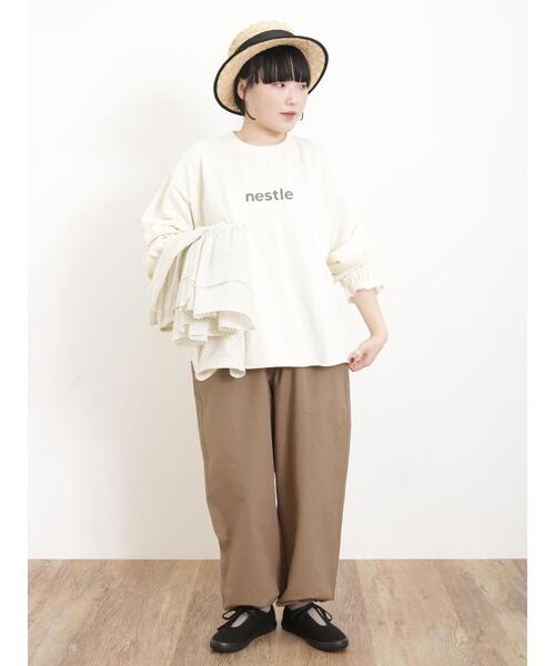 Samansa Mos2（サマンサ モスモス）の「ピグメントロゴプリントスウェット（Tシャツ/カットソー・レディース・ピンク/キナリ/チャコールグレー・F）」の17枚目の写真