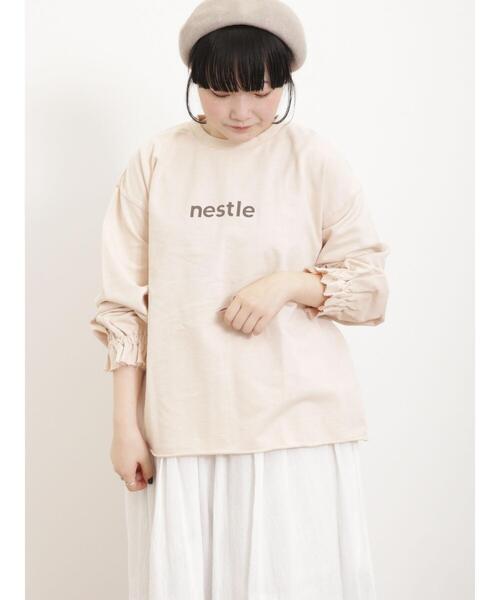 Samansa Mos2（サマンサ モスモス）の「ピグメントロゴプリントスウェット（Tシャツ/カットソー・レディース・ピンク/キナリ/チャコールグレー・F）」の22枚目の写真