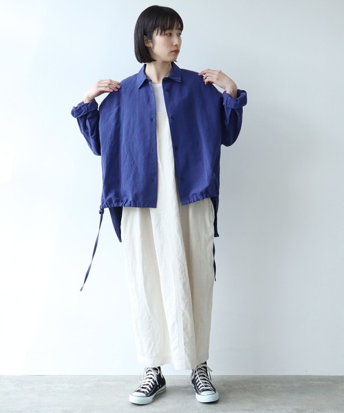 yuni（ユニ ）の「コットンリネンデニムジャンパースカート