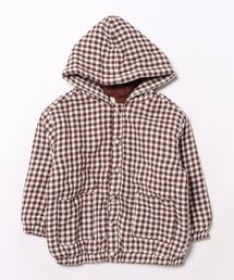 Quincy Mae（クインシーメイ）の「【Bs】【it】【Quincy Mae】HOODED WOVEN JACKET || PLUM GINGHAM（その他ベビー用品・キッズ）」