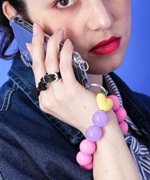 an meets zakka（アンミツザッカ）の「an meets zakka ハートモチーフビッグパールスマホストラップ（スマホグッズ）」