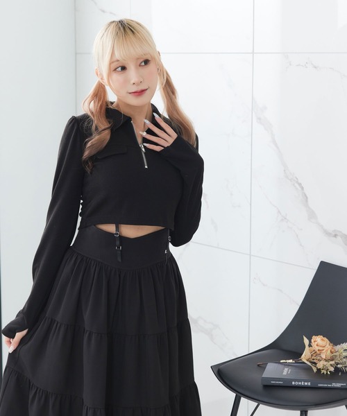 DearMyLoveMillor（ディアマイラブミラー）の「ハーフジップトップス（Tシャツ/カットソー・レディース・ブラック/ホワイト・3L/LL/LARGE/MEDIUM）」の22枚目の写真
