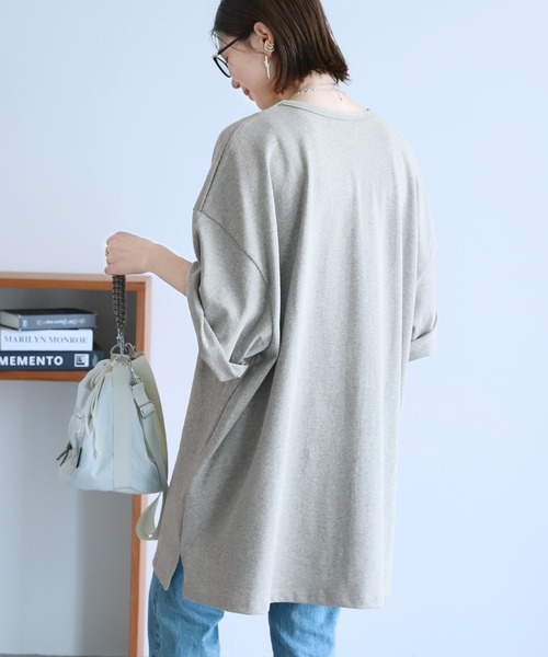 reca（レカ）の「ビッグシルエットロゴプリントTシャツ（Tシャツ/カットソー・レディース・グレー/ブラック/ホワイト/ネイビー・FREE）」の6枚目の写真