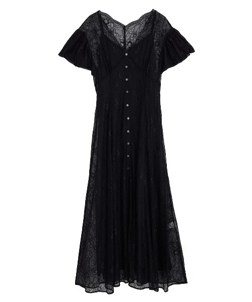 【限定値下げ中✨】AMERI SCALLOP LACE EMPIRE DRESS Ameri（アメリ）の「SCALLOP LACE EMPIRE DRESS（ドレス）」 - WEAR