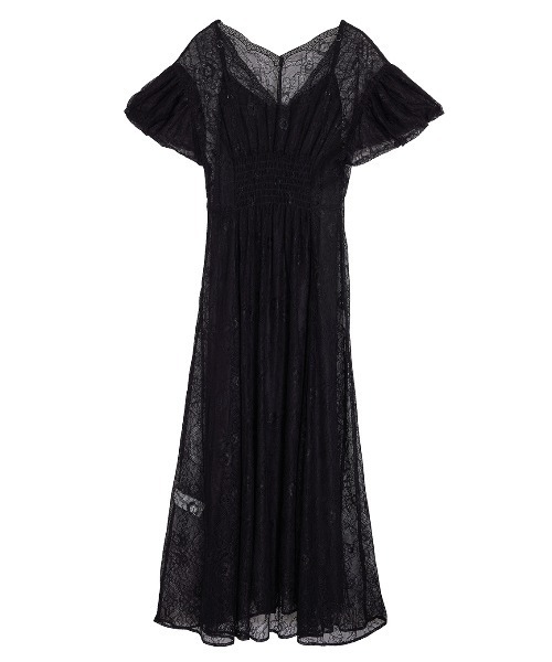 Ameri（アメリ）の「SCALLOP LACE EMPIRE DRESS（ドレス）」 - WEAR