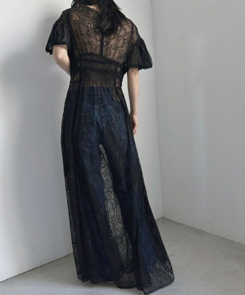 Ameri（アメリ）の「SCALLOP LACE EMPIRE DRESS（ドレス）」 - WEAR
