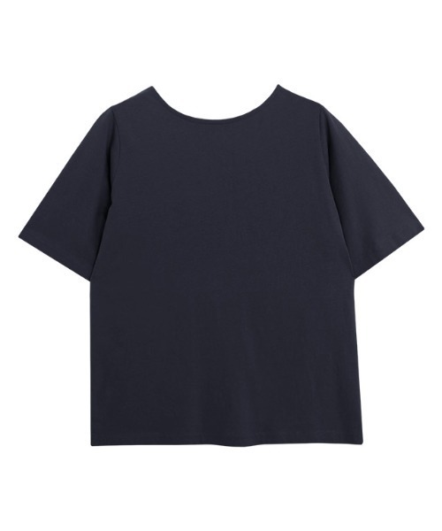 Pierrot(ピエロ)の「バックフレアデザインTシャツ(Tシャツ/カットソー・レディース・ブルー系その他/ネイビー/ブラック/サンドベージュ/ブルー/オフホワイト・L/M)」の11枚目の写真