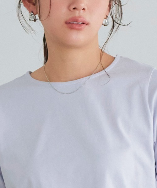 Pierrot(ピエロ)の「バックフレアデザインTシャツ(Tシャツ/カットソー・レディース・ブルー系その他/ネイビー/ブラック/サンドベージュ/ブルー/オフホワイト・L/M)」の13枚目の写真
