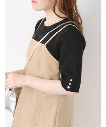 ehka sopo | ◎5分袖スクエアネックリブニット(ニット/セーター)