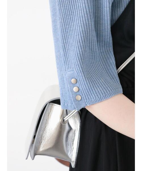 ehka sopo（エヘカソポ）の「◎5分袖スクエアネックリブニット（ニット/セーター・レディース・ブラック/ブルー/キナリ・F）」の19枚目の写真