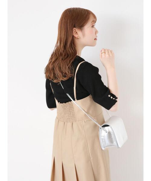 ehka sopo（エヘカソポ）の「◎5分袖スクエアネックリブニット（ニット/セーター・レディース・ブラック/ブルー/キナリ・F）」の21枚目の写真