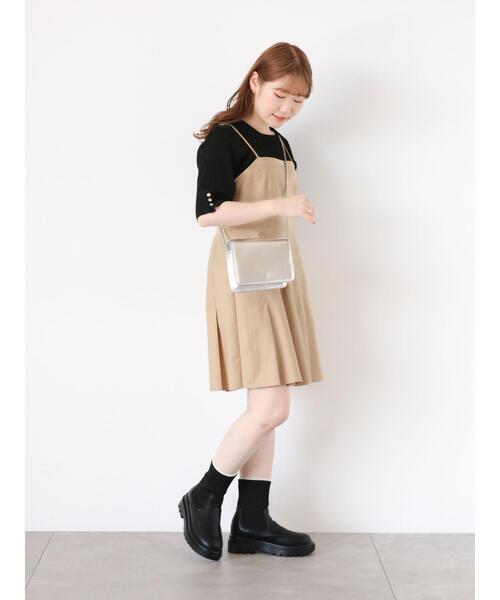 ehka sopo（エヘカソポ）の「◎5分袖スクエアネックリブニット（ニット/セーター・レディース・ブラック/ブルー/キナリ・F）」の11枚目の写真