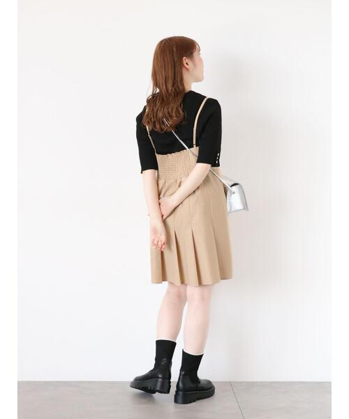 ehka sopo（エヘカソポ）の「◎5分袖スクエアネックリブニット（ニット/セーター・レディース・ブラック/ブルー/キナリ・F）」の12枚目の写真