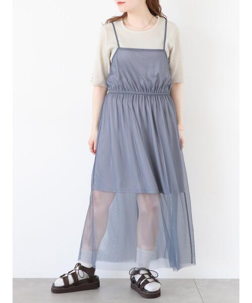 ehka sopo（エヘカソポ）の「◎5分袖スクエアネックリブニット（ニット/セーター・レディース・ブラック/ブルー/キナリ・F）」の15枚目の写真