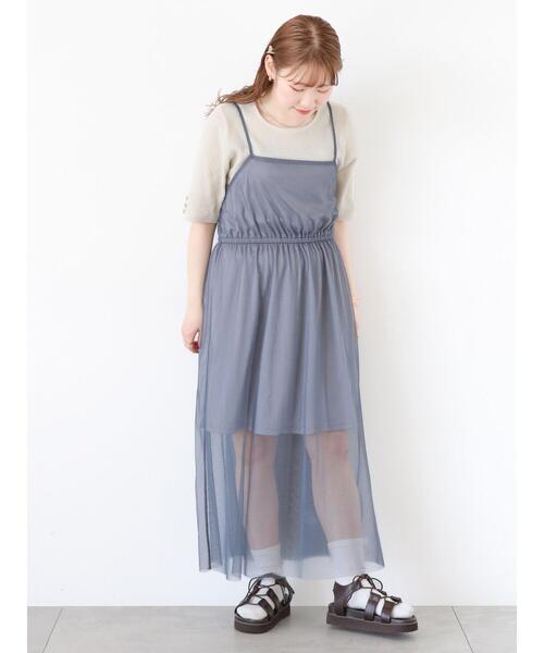 ehka sopo（エヘカソポ）の「◎5分袖スクエアネックリブニット（ニット/セーター・レディース・ブラック/ブルー/キナリ・F）」の4枚目の写真