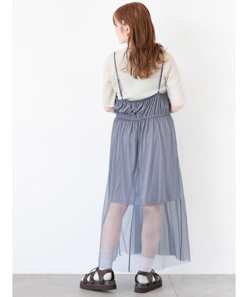 ehka sopo（エヘカソポ）の「◎5分袖スクエアネックリブニット（ニット/セーター・レディース・ブラック/ブルー/キナリ・F）」の5枚目の写真