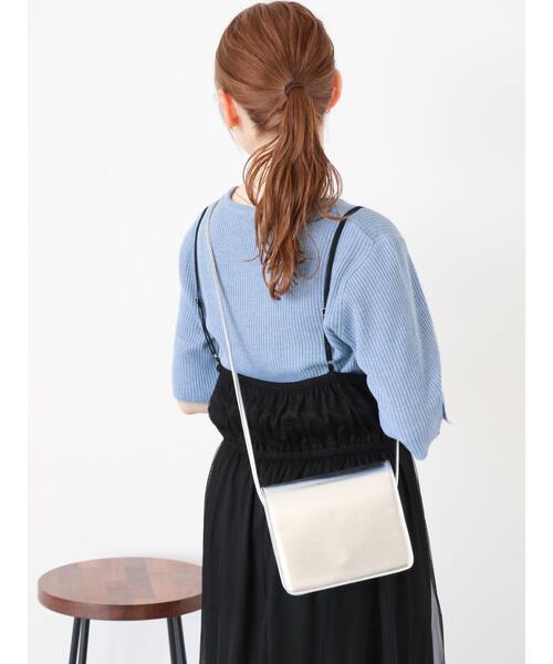 ehka sopo（エヘカソポ）の「◎5分袖スクエアネックリブニット（ニット/セーター・レディース・ブラック/ブルー/キナリ・F）」の8枚目の写真