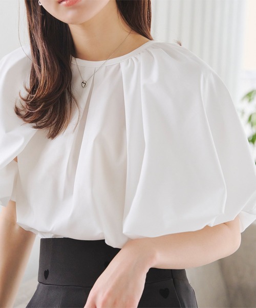 KOBE LETTUCE（コウベレタス）の「前後2wayケープスリーブ風トップス（シャツ/ブラウス・レディース・ブラック/オフホワイト/ブラック系その他・M）」の5枚目の写真