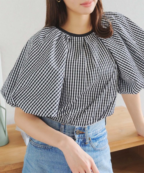 KOBE LETTUCE（コウベレタス）の「前後2wayケープスリーブ風トップス（シャツ/ブラウス・レディース・ブラック/オフホワイト/ブラック系その他・M）」の9枚目の写真