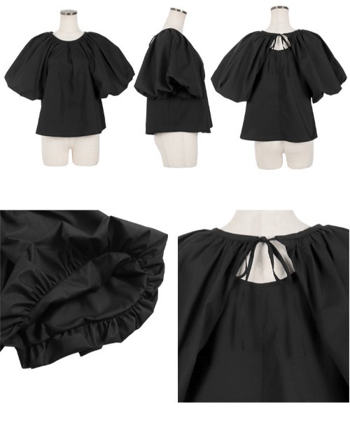 KOBE LETTUCE（コウベレタス）の「前後2wayケープスリーブ風トップス（シャツ/ブラウス・レディース・ブラック/オフホワイト/ブラック系その他・M）」の10枚目の写真