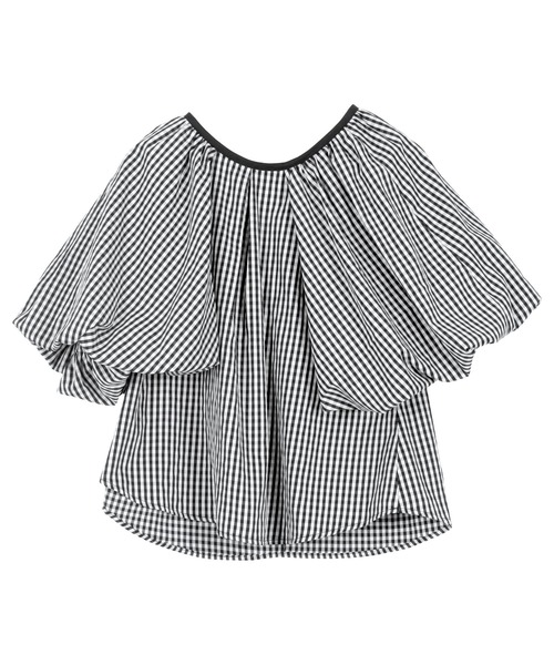 KOBE LETTUCE（コウベレタス）の「前後2wayケープスリーブ風トップス（シャツ/ブラウス・レディース・ブラック/オフホワイト/ブラック系その他・M）」の14枚目の写真