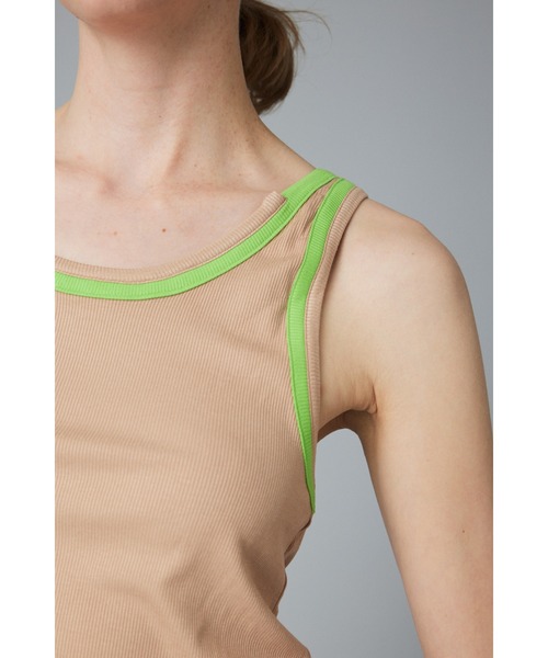 HeRIN.CYE（ヘリンドットサイ）の「Round neck tanktop  ラウンドネックタンクトップ（タンクトップ・レディース・ブラック/ベージュ/オレンジ・FREE）」の5枚目の写真