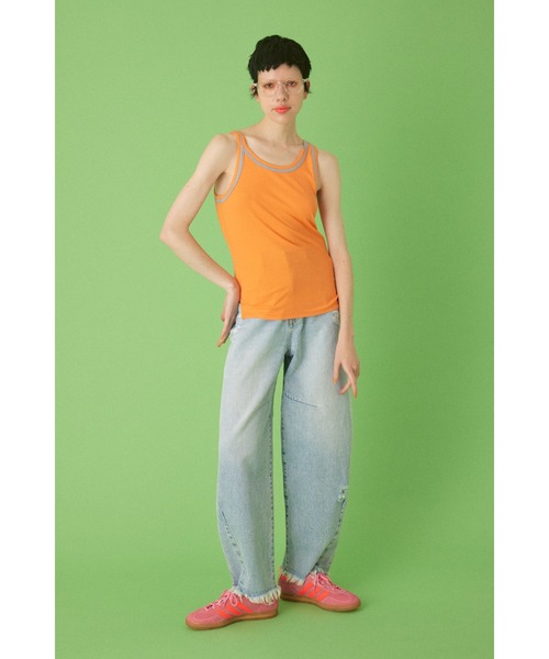 HeRIN.CYE（ヘリンドットサイ）の「Round neck tanktop  ラウンドネックタンクトップ（タンクトップ・レディース・ブラック/ベージュ/オレンジ・FREE）」の10枚目の写真