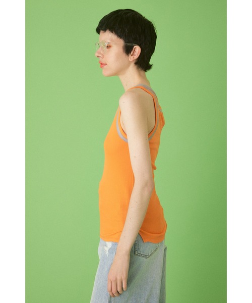 HeRIN.CYE（ヘリンドットサイ）の「Round neck tanktop  ラウンドネックタンクトップ（タンクトップ・レディース・ブラック/ベージュ/オレンジ・FREE）」の11枚目の写真