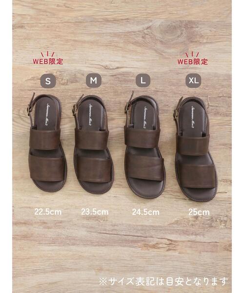 Samansa Mos2（サマンサ モスモス）の「【S/XLサイズ WEB限定】ダブルベルトサンダル（サンダル・レディース・ブラック/ブラウン・S/M/L/XL）」の4枚目の写真