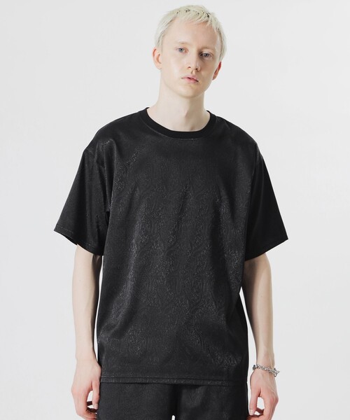 LOVELESS(ラブレス)の「サテンジャカードTシャツ(Tシャツ/カットソー・メンズ・ライトブルー/ブラック/オフホワイト/ピンク系その他3・L/M)」の3枚目の写真