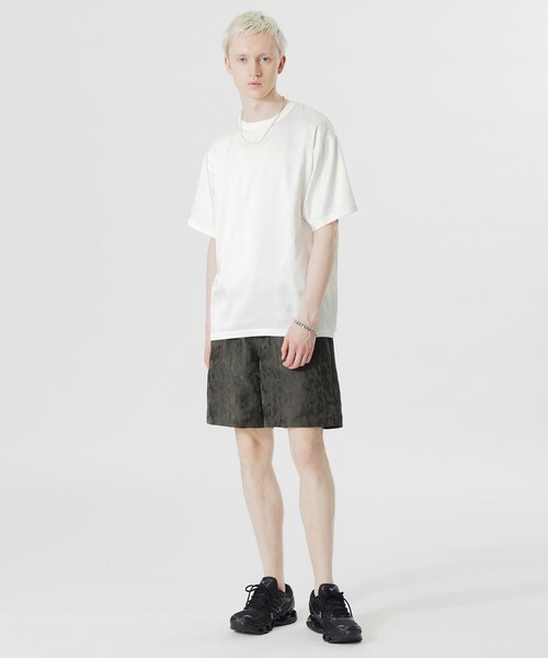 LOVELESS(ラブレス)の「サテンジャカードTシャツ(Tシャツ/カットソー・メンズ・ライトブルー/ブラック/オフホワイト/ピンク系その他3・L/M)」の5枚目の写真