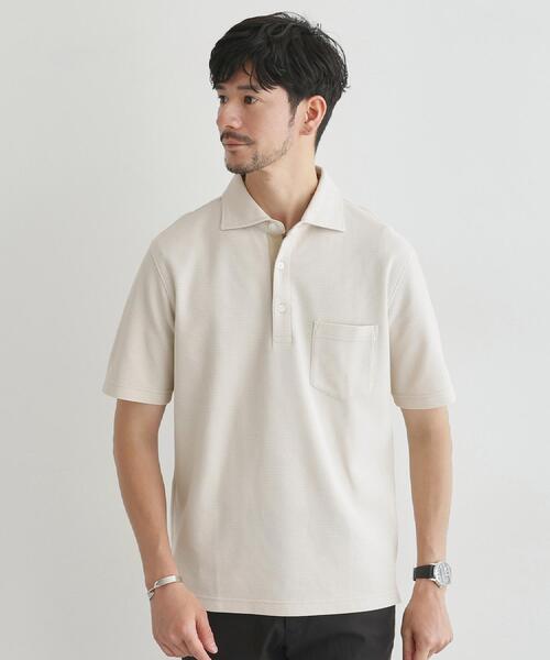 TAKEO KIKUCHI(タケオキクチ)の「【抗菌防臭/9色5サイズ展開】ハニカムメランジ ポロシャツ(ポロシャツ・メンズ・ホワイト/カーキ/ピンク系/ライトブルー/ブルー/ブルー系その他/ネイビー/ライトグレー/オリーブ/パープル系/チャコールグレー/ライトベージュ・01/02/03/04/05)」の5枚目の写真