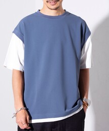 GLOSTER（グロスター）の「【GLOSTER/グロスター】ドッキング ベスト フェイクレイヤードTシャツ（Tシャツ/カットソー・メンズ）」