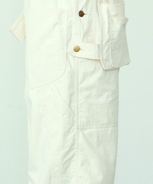 Lee（リー）の「Lee/リー【UNISEX】【難燃デニム 撥水カラー】アウトドア エプロンオーバーオール（サロペット/オーバーオール・メンズ・インディゴブルー/ホワイト/ピンク/ブラック・MEDIUM/LARGE/SMALL）」の11枚目の写真