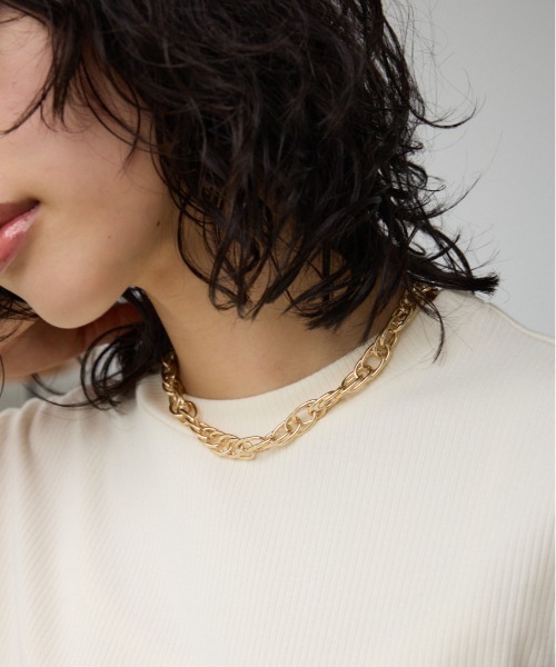 AZUL by moussy(アズールバイマウジー)の「ボリュームチェーンネックレス(ネックレス・レディース・ゴールド系その他/シルバー・FREE)」の1枚目の写真