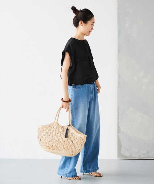 le.coeur blanc(ルクールブラン)の「《手洗い可能》麻ノーカラーシャツジャケット(その他アウター・レディース・ブラック/カーキブラウン・38)」の21枚目の写真