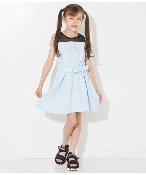ANAP kids（アナップキッズ）の「シースルーノースリーブハートベルトワンピース（ワンピース・キッズ・ブラック/サックスブルー/ラベンダー・130cm/120cm/110cm）」の21枚目の写真
