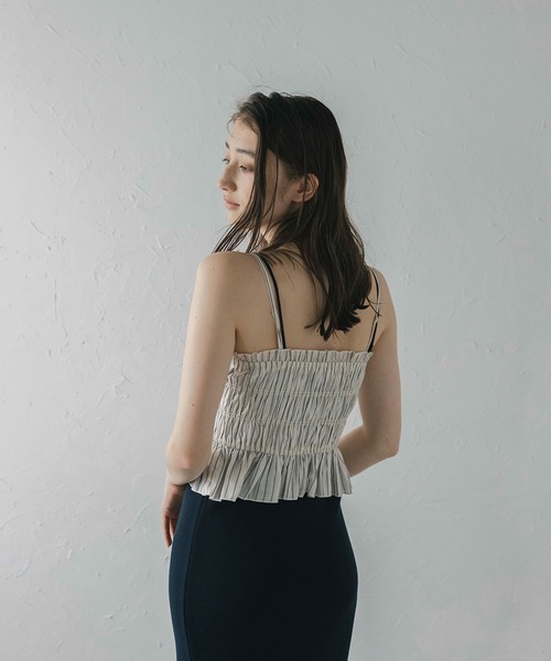 MINERTE（ミネルテ）の「【MINERTE】shirring stripe bustier