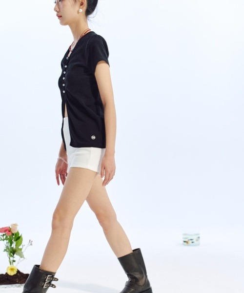 LOWBI（ロウビ）の「LOWBI／Ｖネックカーディガン（カーディガン/ボレロ・レディース・ブラック/クリーム・FREE）」の8枚目の写真