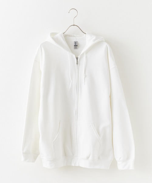 GILDAN(ギルダン)の「▲Gildan /ギルダン 8.0oz US規格 オーバーサイズ ジップパーカー 無地 裏起毛 ユニセックス(パーカー・メンズ・グリーン/ライトブルー/ブラック/ダークブラウン/ホワイト/オレンジ/パープル/ロイヤルブルー/ネイビー/グリーン系その他/レッド/イエロー系その他/グレー/マルーン・L/M/S/XL)」の2枚目の写真